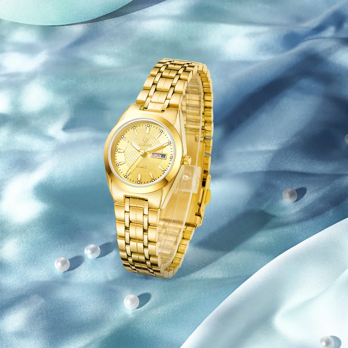 LIEBIG элегантные часы из нержавеющей стали модные с датой роскошные