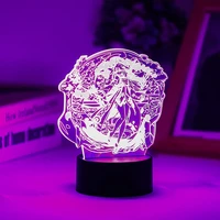 anime game 16 colors night light genshin impact 3d led lamp kid birthday gift decor can be combined to purchase acrylic sheet