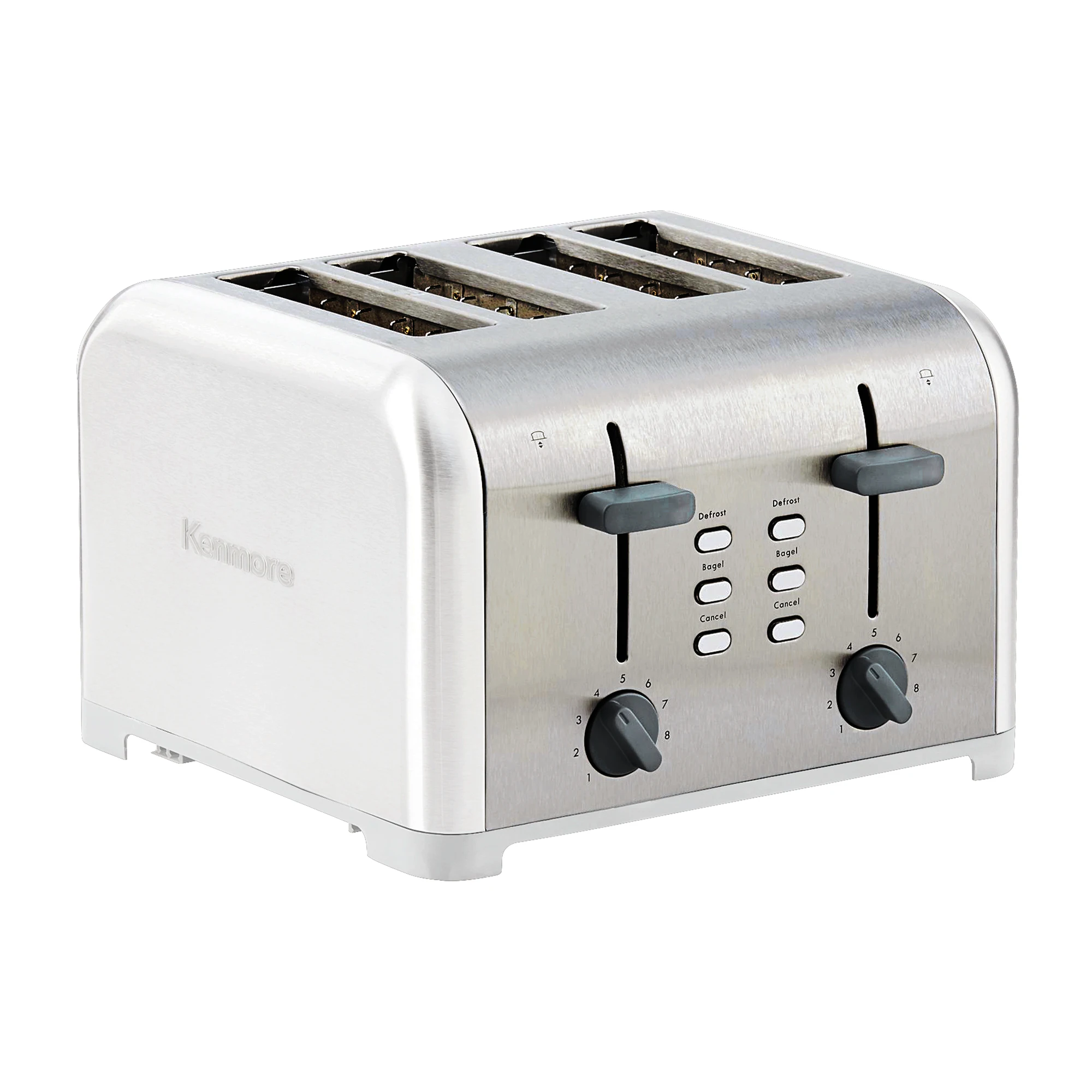 kitchen bread grill 4-Slice Stainless Steel Toaster, Silver and Grey, with Dual Controls, Extra Wide Slots Toasting Machine