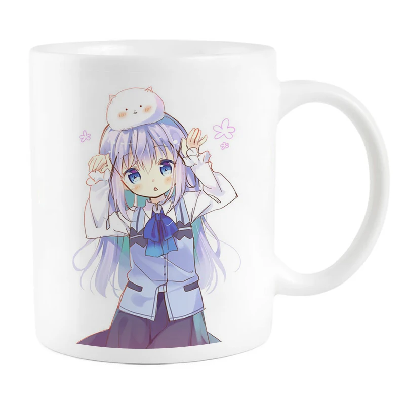 

Is the Order a Rabbit Cocoa Hoto Chino Kafu Rize Tedeza Cup Mug Cosplay Prop High Temperature Color-changing Mug Cups