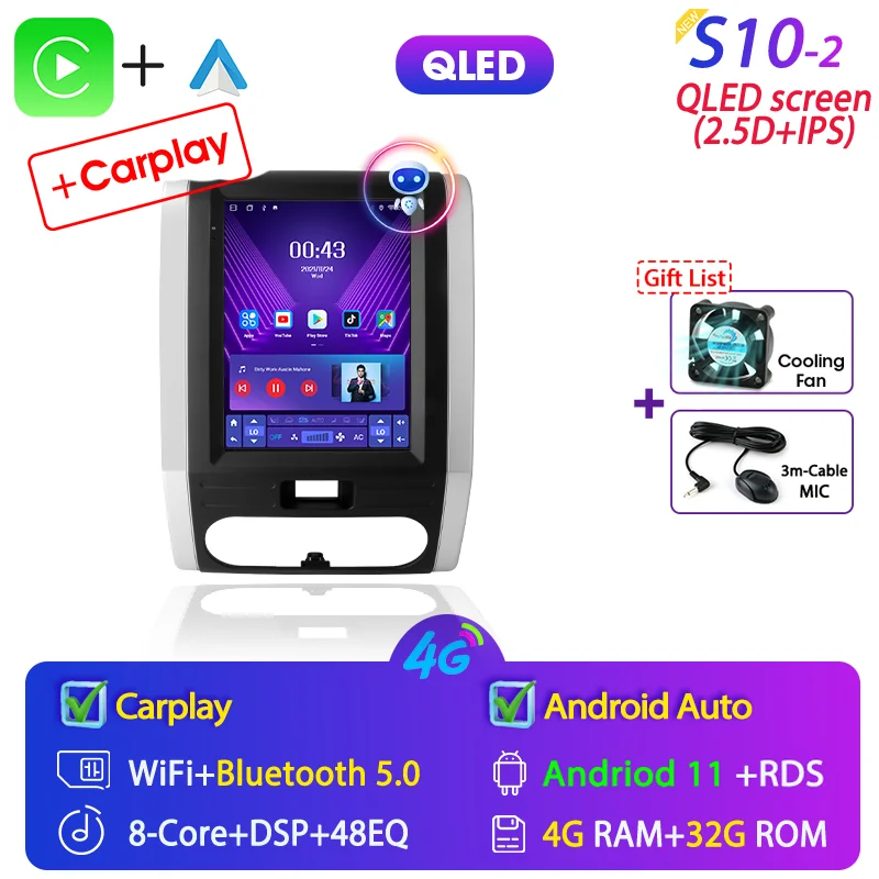 

Srnubi 9,7-дюймовый автомобильный радиоприемник Android 11 для Nissan X-Trail XTrail 2 T31 2007-2015 Мультимедийный плеер 2 Din Carplay Стерео GPS DVD