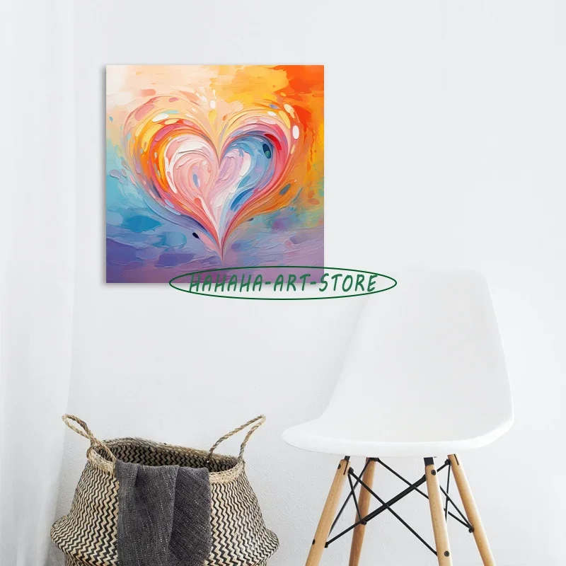 Цветок Красное Сердце Любовь Плакат Печать на Холсте Flor Домашняя Комната Стена