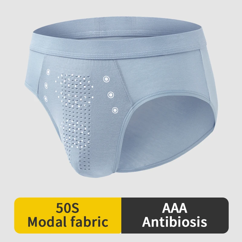 

Modal fabric underwear Men's briefs Men's graphene particle massage pants Men's elastic large waistband