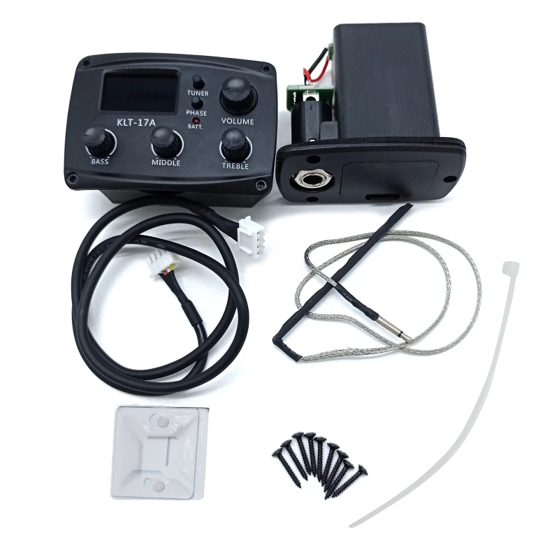 

New KLT17A 3 Band Guitar Preamp Equalizer Piezo Pickup Tuner with LCD Tuner for Electric Acoustic Classic Guitar Accessories
