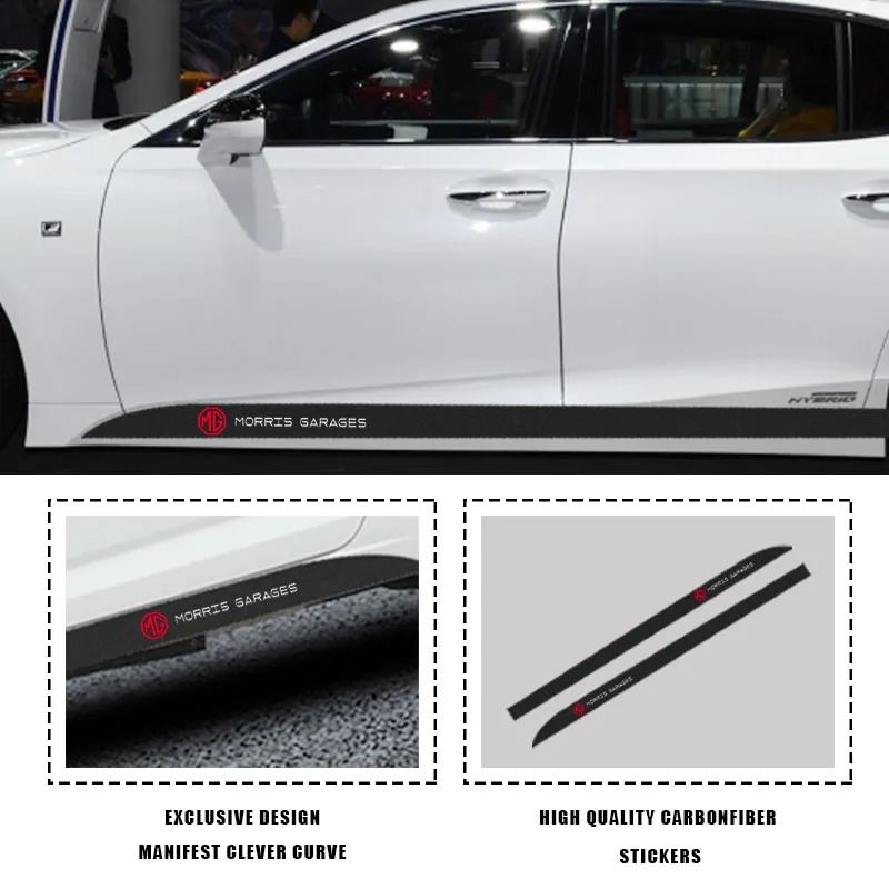 2 шт., автомобильные наклейки из углеродного волокна для MG