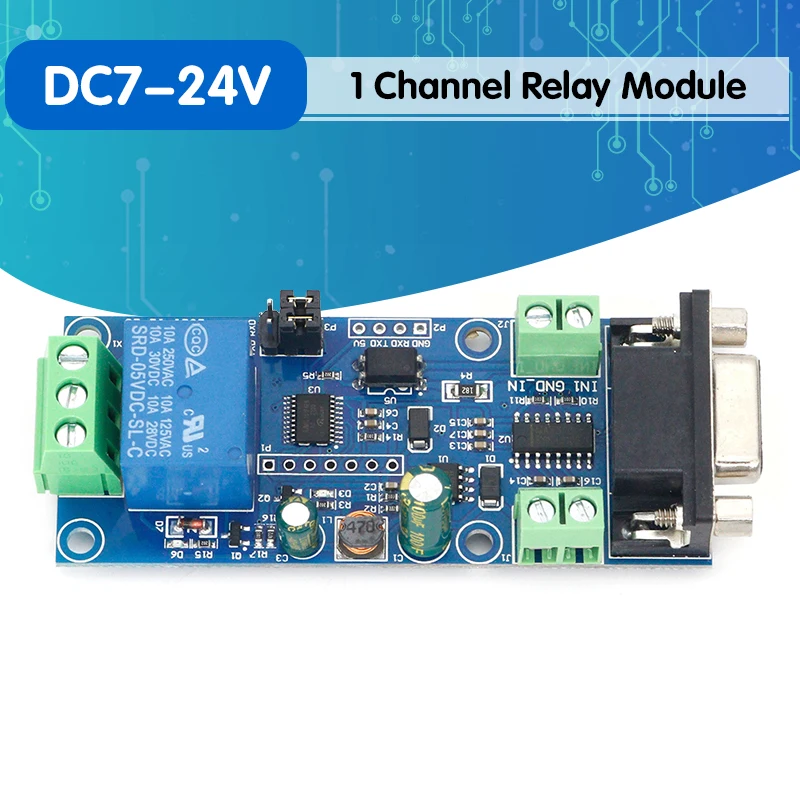 

Одноканальный модуль реле Modbus RTU RS232/TTL UART DC7-24V Board, блок питания для бытовой техники, аксессуары