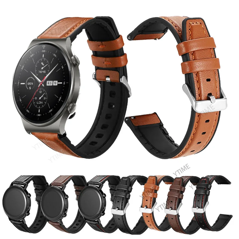

20 22mm Watch Band For Huawei GT 2 3 GT3 GT2 Pro 46mm 42mm 2E Wrist Strap Leather Watchband For Huawei Watch 4 3 Pro Bracelet