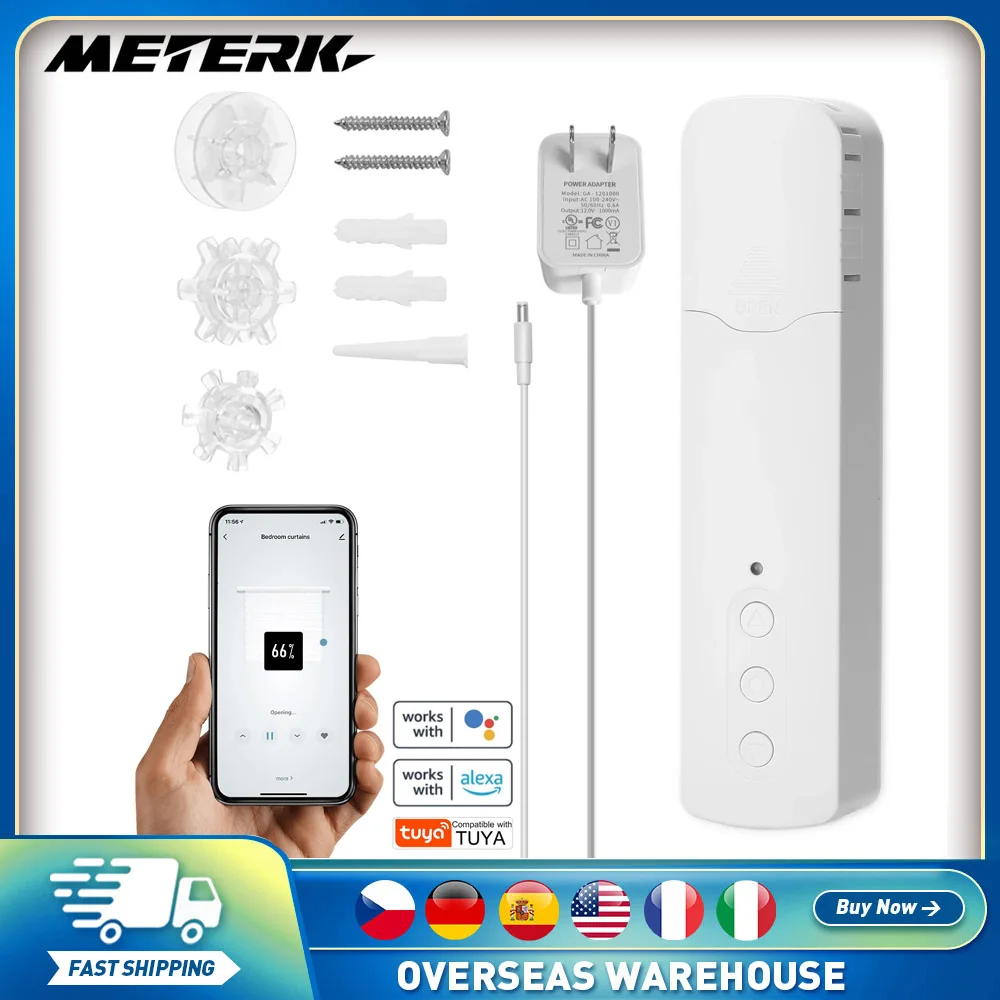 

Tuya WiFi TM616EGWT Intelligent Pull Bead Curtain Motor Intelligent Home Hotel Electric Curtain Motors APP Control Voice Control