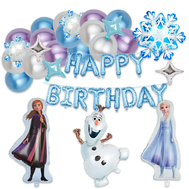 

Disney Girl Birthday Party Frozen Foil Balloon Olaf Snowflake Aluminum Ballons Frozen Elsa Anna Theme Balloons Decor Baby Shower