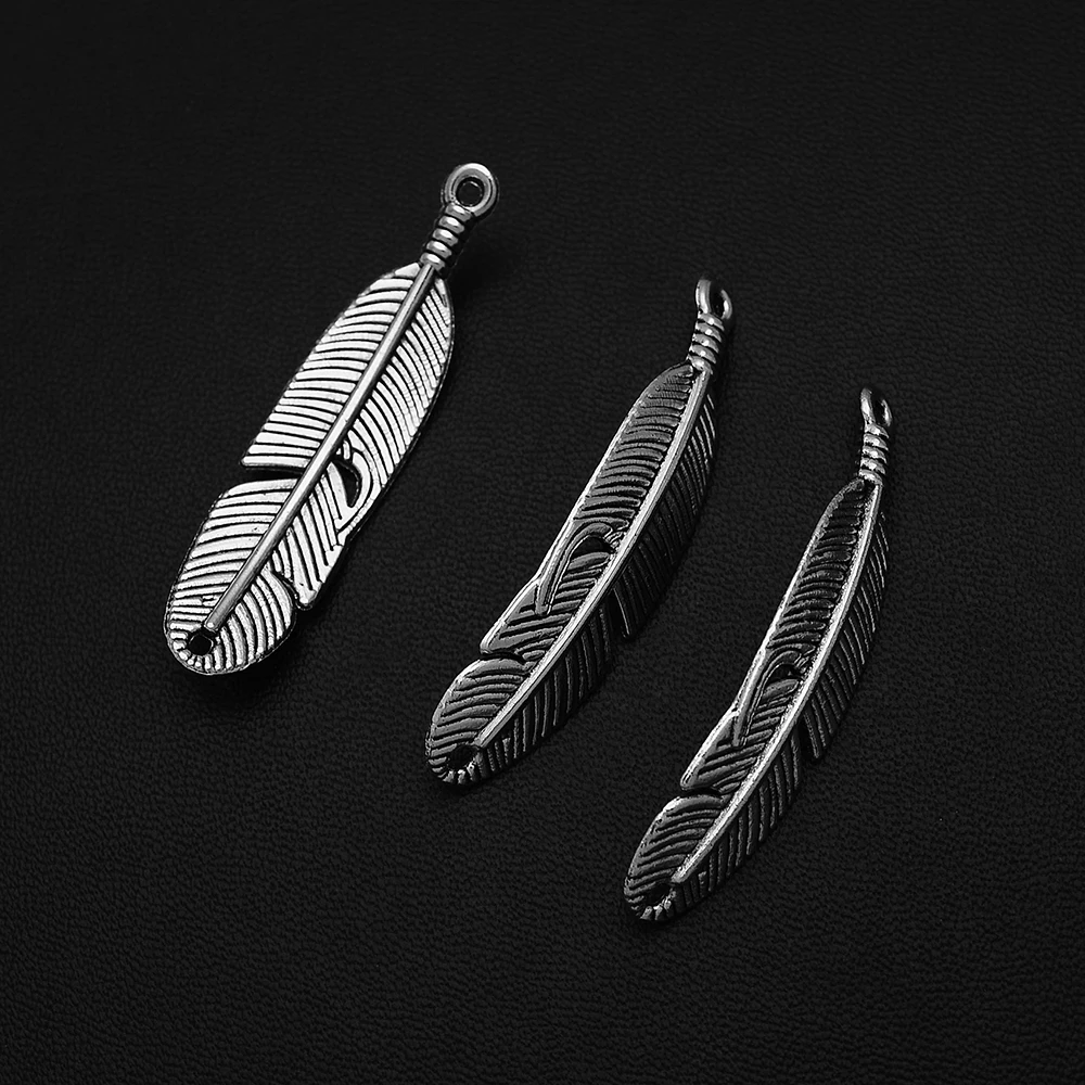

5pcs/Lots 11x45mm Antique Silver Plated Feather Flying Charms Plumage Wings Pendants For Diy Jewelry Making Findings Materials