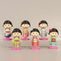 kimono chibi maruko chan anime figure kawaii figure collection car accesorios room decorative ornament desk display kis toys