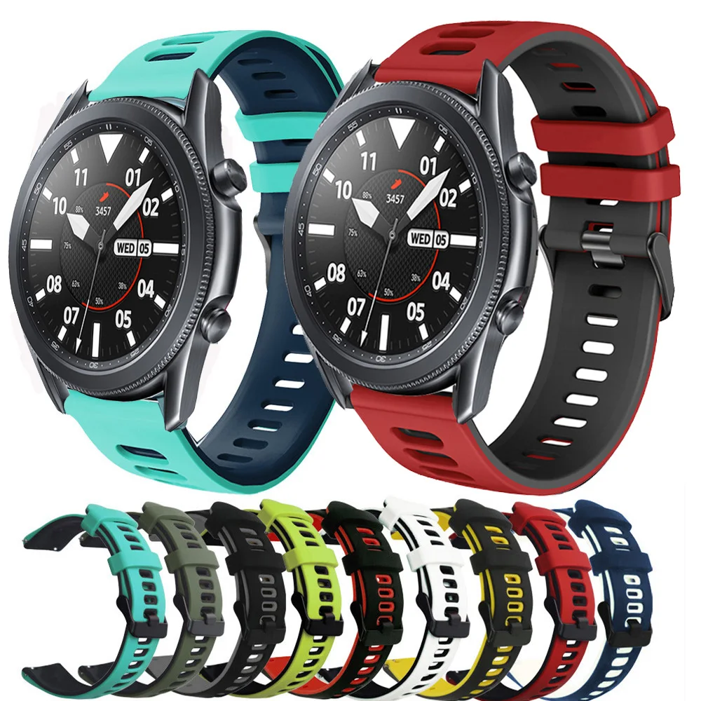 

20mm 22mm Silicone Strap For Samsung Galaxy 42mm 46mm/Galaxy 3 41mm 45mm/Gear S3 S2 Sport Fashion Bracelet For HUawei GT 2 Band