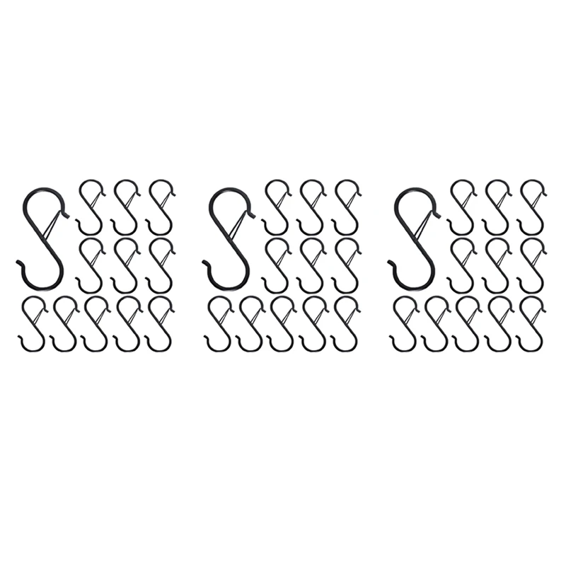 

36PCS S Hooks For Hanging - S Shaped Hooks For Kitchen Utensil And Closet Rod - Black S Hooks For Hanging Plants,Pots