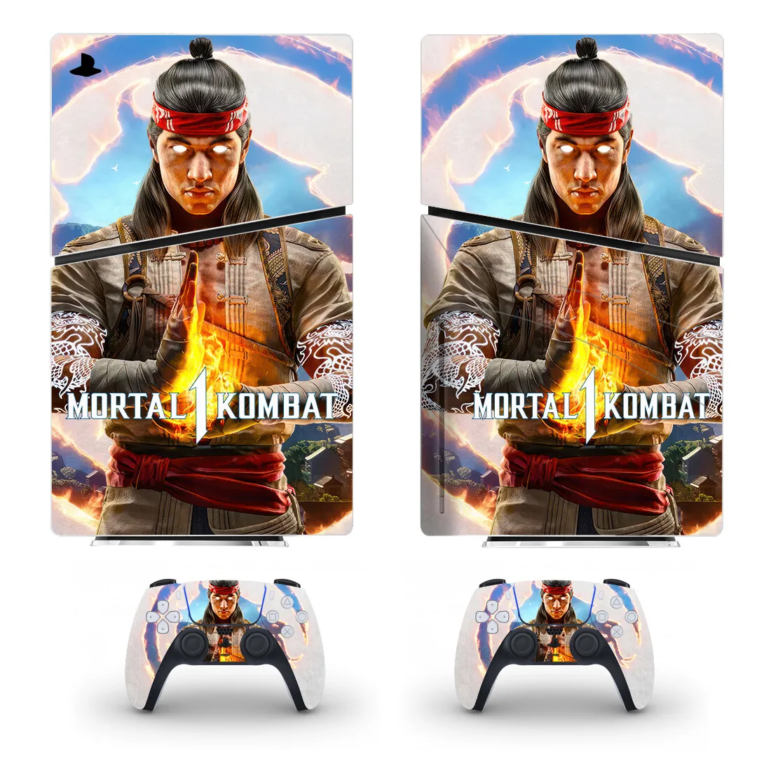 Виниловая наклейка Mortal Kombat PS5 для консоли и 2 контроллеров