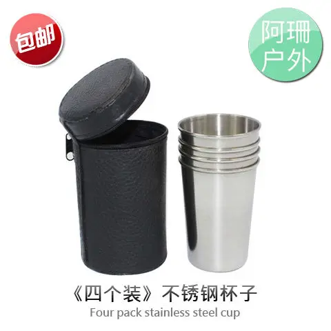 

Набор из четырех бокалов для вина из нержавеющей стали, туристическая чашка для воды, уличный бокал для бара, ликера, четыре чашки