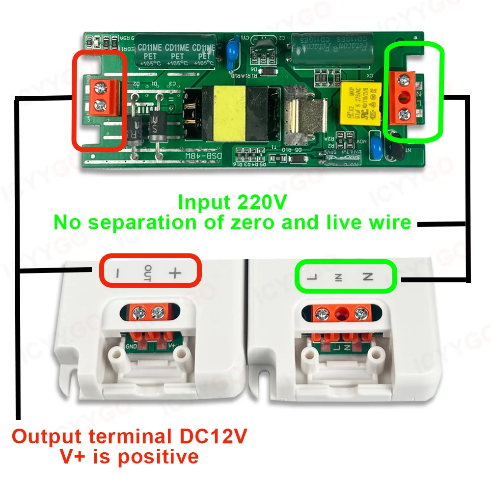 Фото Светодиодный драйвер DC12V 24V 12W 18W 24W 36W 60W 120W 110V 220V в DC12V, трансформатор для освещения, светодиодный источник питания 1000MA №5