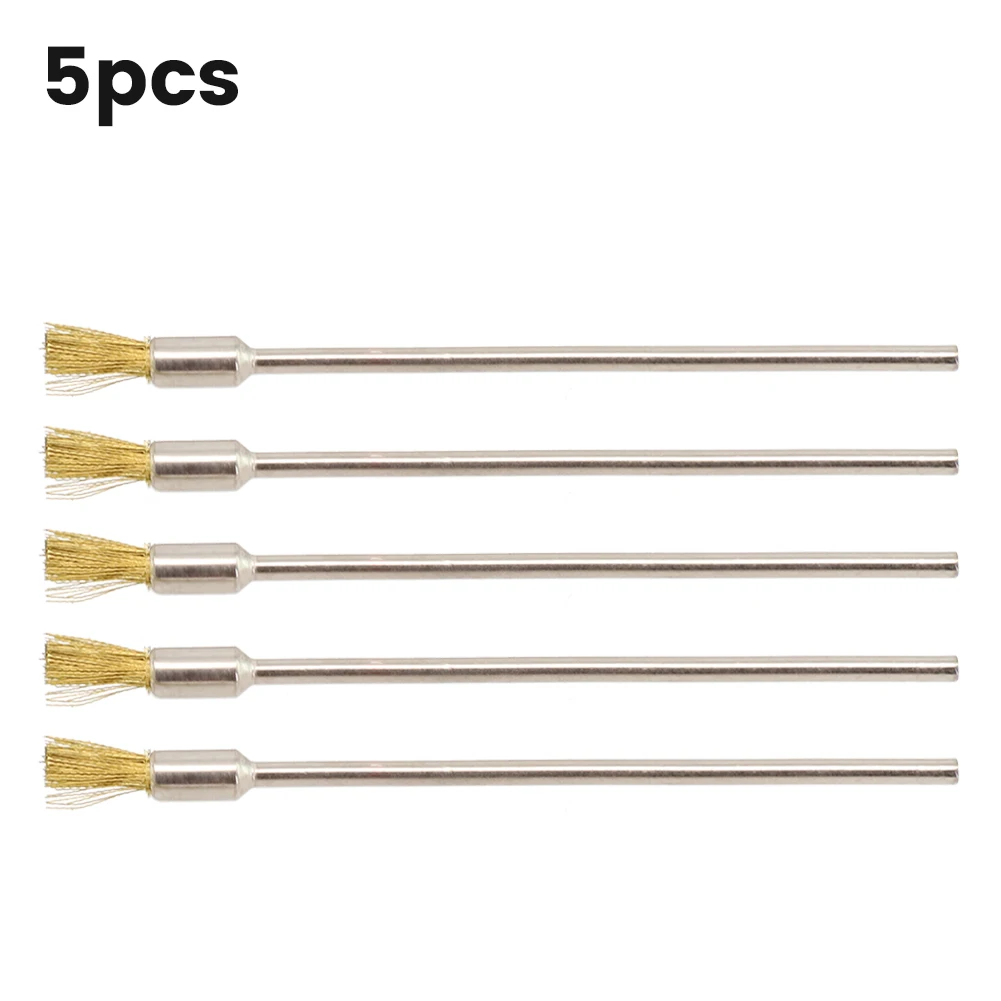 

5pcs 3mm Shank Wire Brushes Stainless Steel Brass Metal Cleaning Polishing Brush For Metal Derusting Grinding Abrasive Brushes