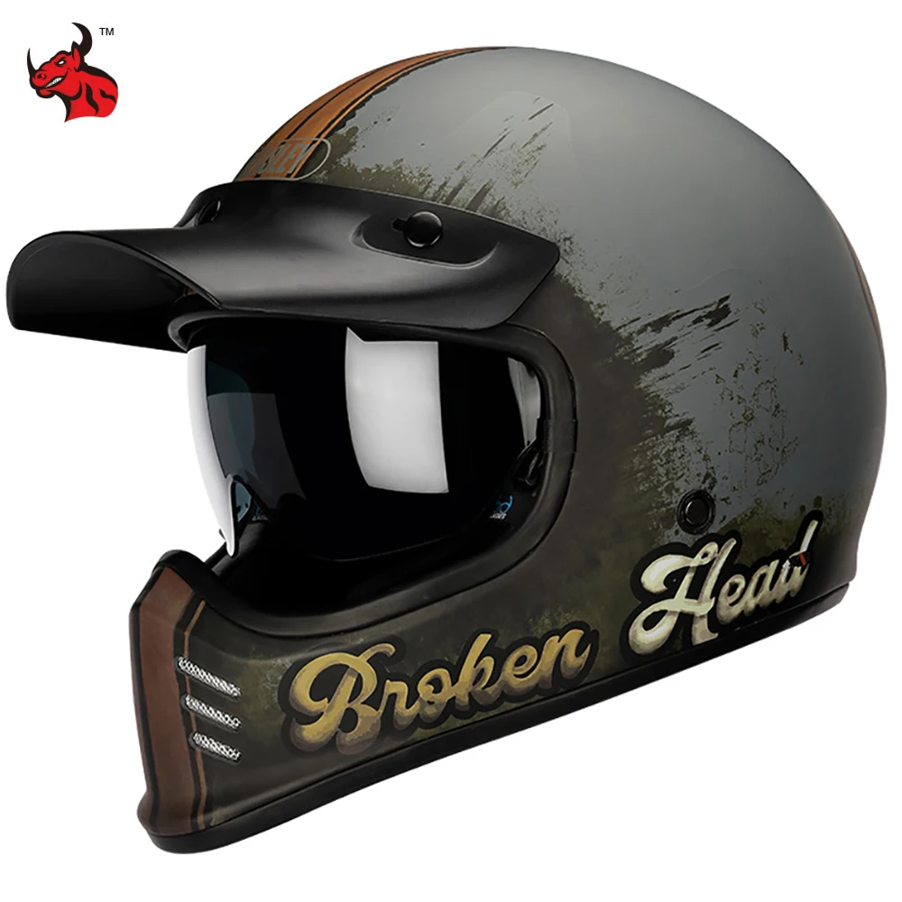 

Full Face Retro Motobike Riding Helmet Motorcycle Equipment Electric Motorcycle Helmet 3C Certification Head Circumference S-3XL