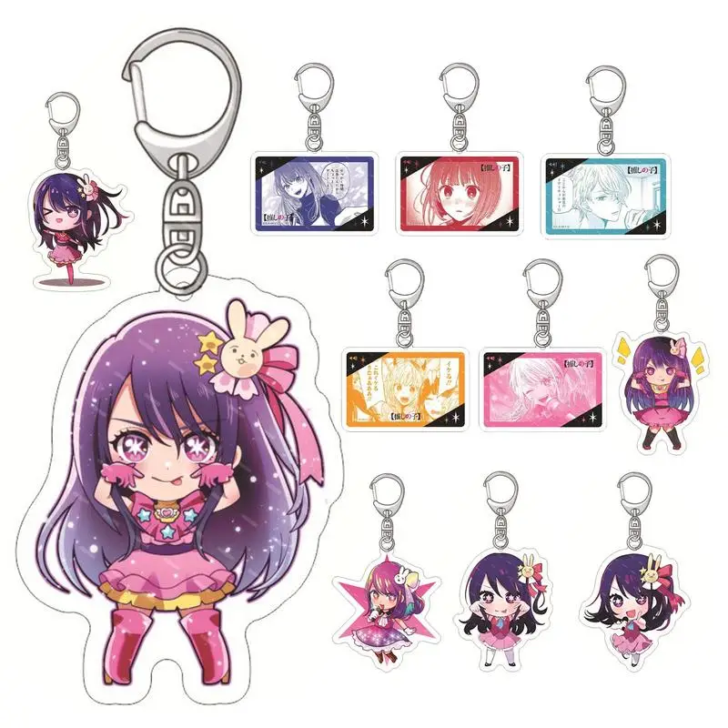 

Oshi No Ko Schoolbag Acrylic Key Chain Hoshino Cosplay Accessory Ai Hoshino Kana Arima Cute Pendant Keychains Anime Toy