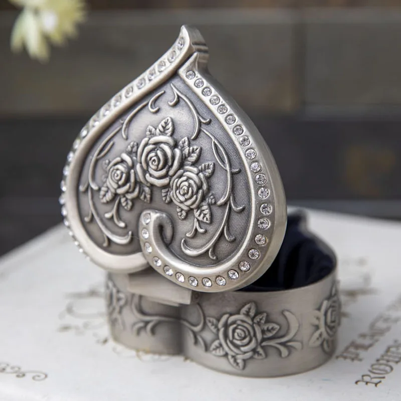 Креативная шкатулка для драгоценностей в форме розы кольцо сердца серьги