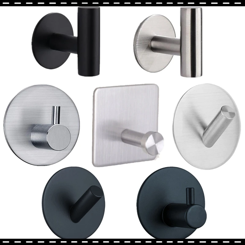 

Stainless Steel Silver Bathroom Hardware Set Towel Rack Toilet Paper Holder Towel Bar Hook Bathroom Accessories