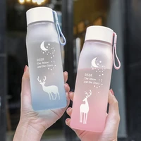 500ml gradient frosted water bottle for girls space cup large capacity water bottle portable leakproof outdoor hand cup