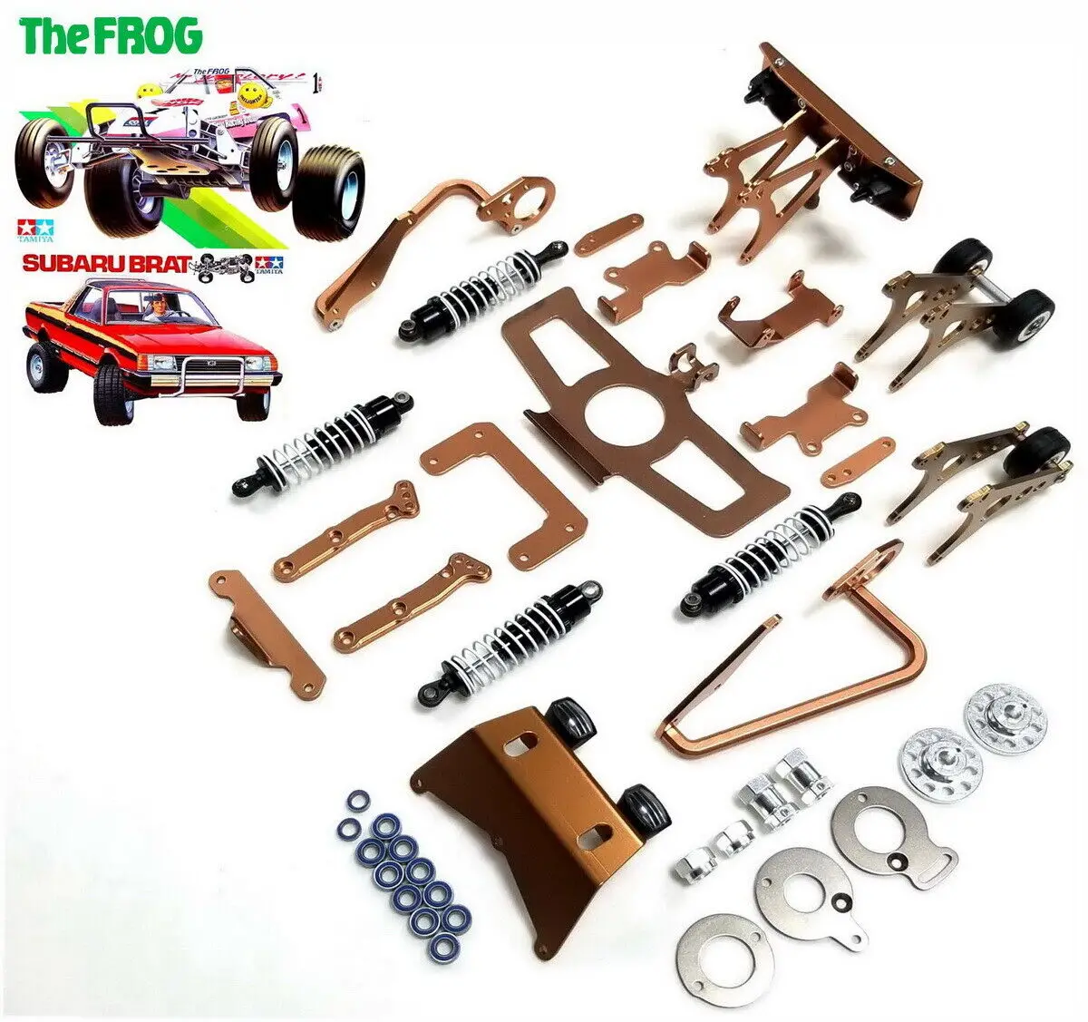 Aluminum Option Parts/Oil Dampers/Bumper for Tamiya Frog/Subaru Brat 2WD RC Car Upgrade