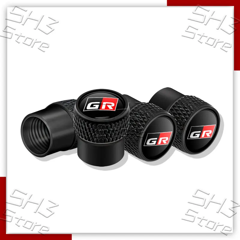 

Стайлинг автомобиля, 4 шт., металлическая крышка клапана для колес, обод, шток, герметичные чехлы для GR Gazoo Racing Sport Logo Prius Camry Yaris Decor