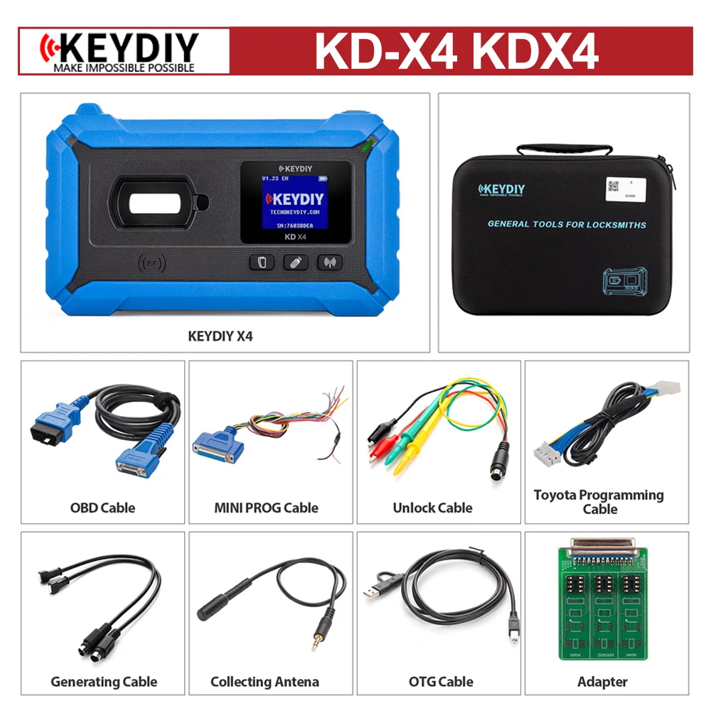 

KEYDIY X4 KD-X4 KDX4 OBD2 Универсальный инструмент для распознавания ключей/генерации/копирования/обновления программирования KEYDIY X2/KD-MAX