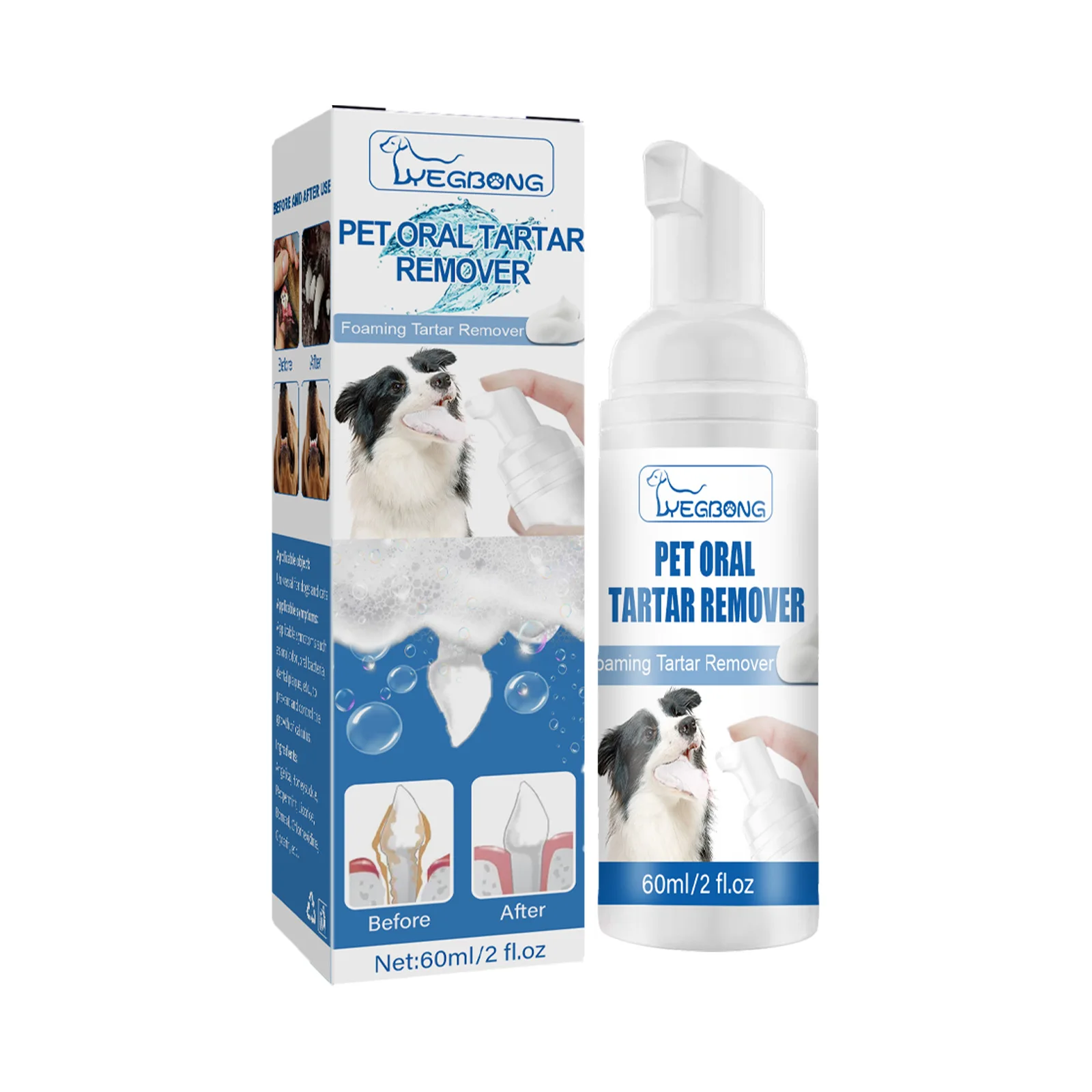 60ml Pet Tartar Remover Natural Plaques Off Tartar Remover For Dogs Cats Freshen Breath Foam For Dogs Cats Support Healthy Gums