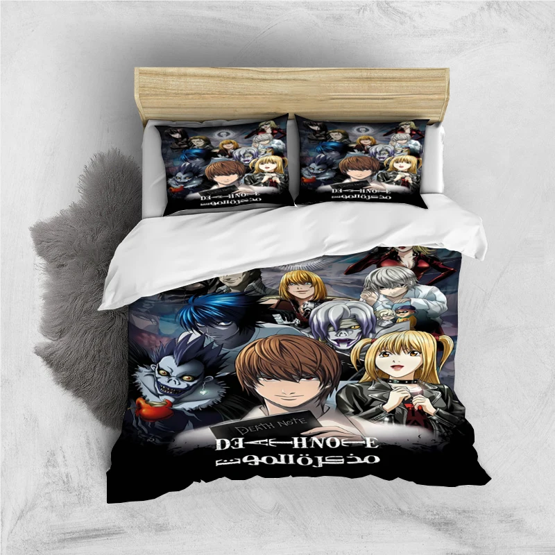

Death Note Print Three Piece Bedding Set Fashion Article Children or Adults for Beds Quilt Covers Pillowcases Bedding Set Gift