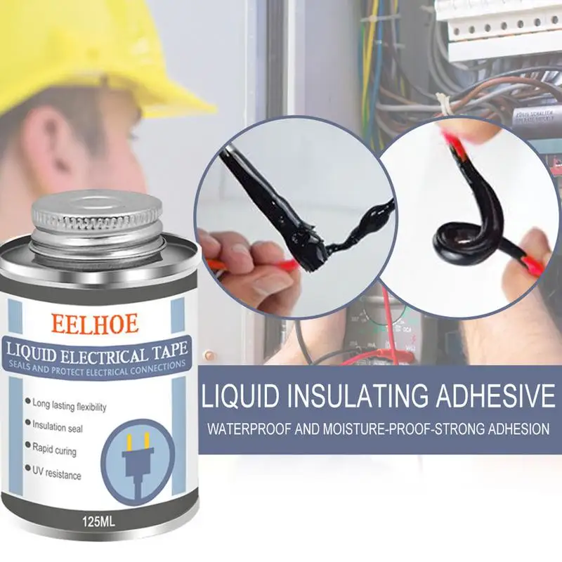 

Жидкостная электрическая лента, 125 мл, жидкий изоляционный высокотемпературный клей, Водонепроницаемый Многофункциональный уплотнительный клей, защита от воды