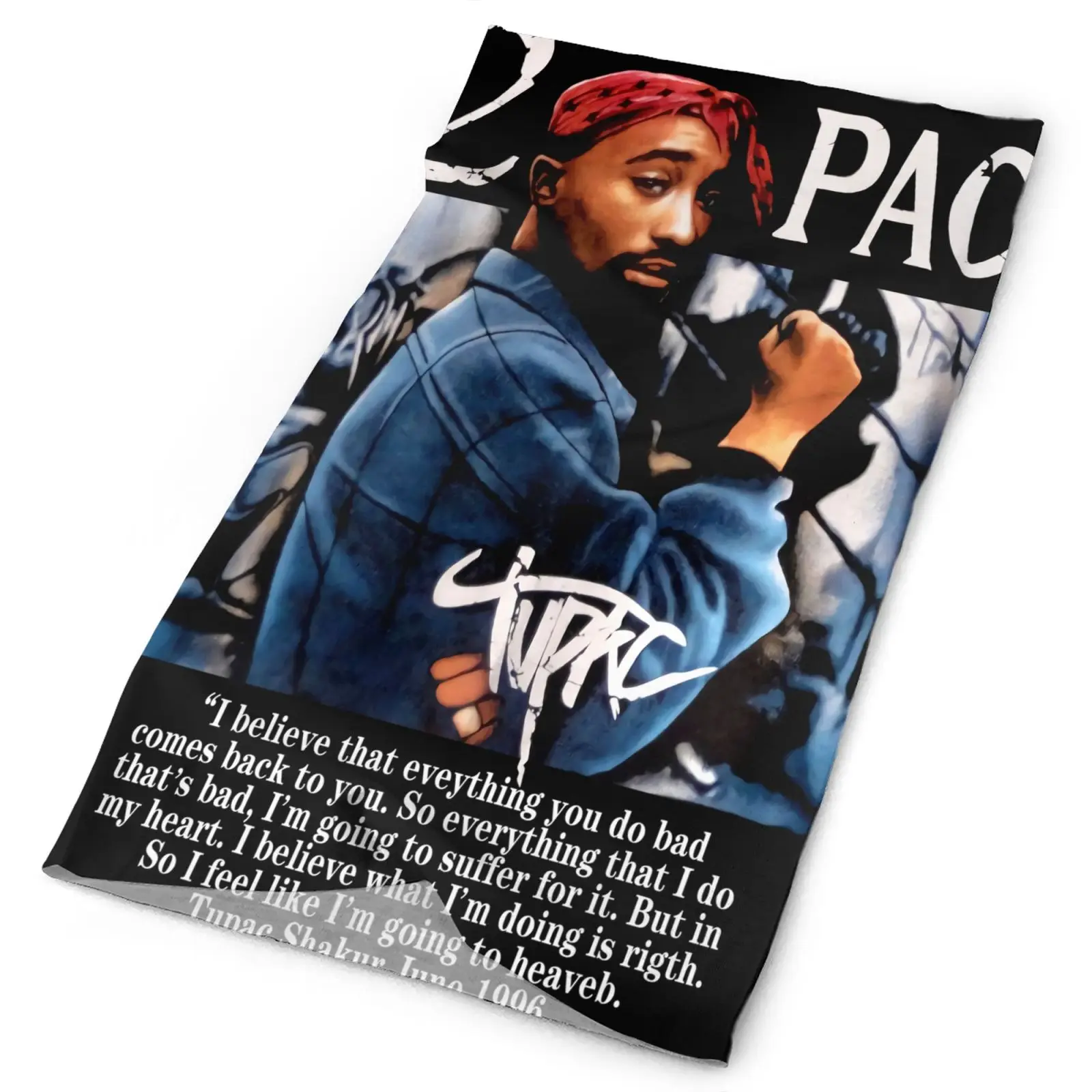 

Rare 2Pac Tupac Shakur Viintage Uni Men's Bandana Masks Ski Mask Tourism Scarf Bandana With Ears Bandanas Fashion Buff On Neck