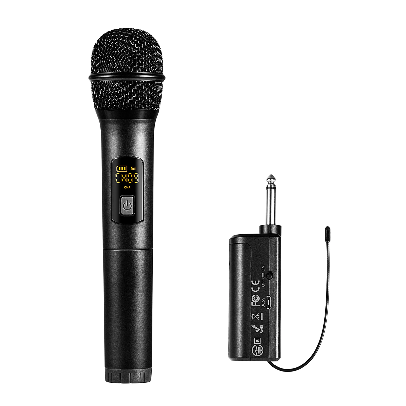 UHF Wireless Microphone Superior Sound Handheld Microphone Dynamic System MIC With LED Screen Superior Sound For Karaoke Singing