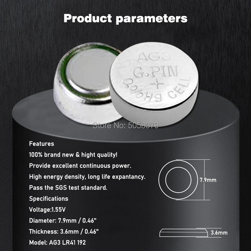 10-20 шт., щелочные батарейки AG3 LR41 1,55, 392 в, SR41 192 L736 384 SR41SW CX41 AG 3