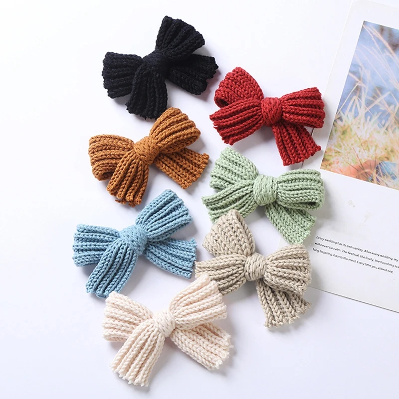 

Woolen Bow Baby Girls Hair Clips Hairpins for Children Hairgrips Warm Winter Barrettes Party Princess Hair Accessories