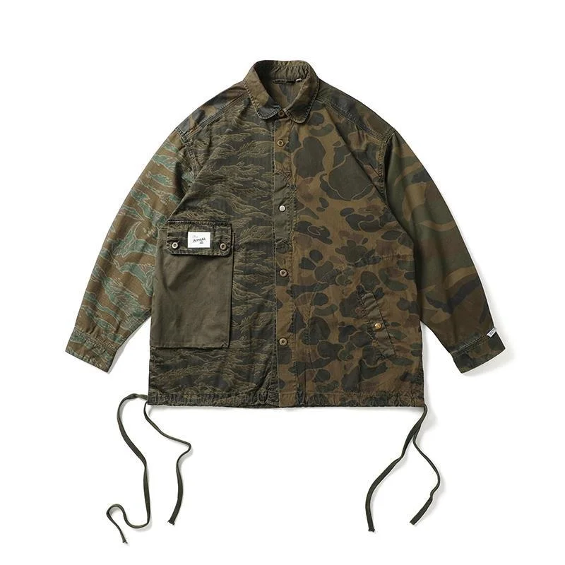 

Камуфляжная Рабочая Рубашка, Корейская Повседневная Свободная рубашка с длинным рукавом