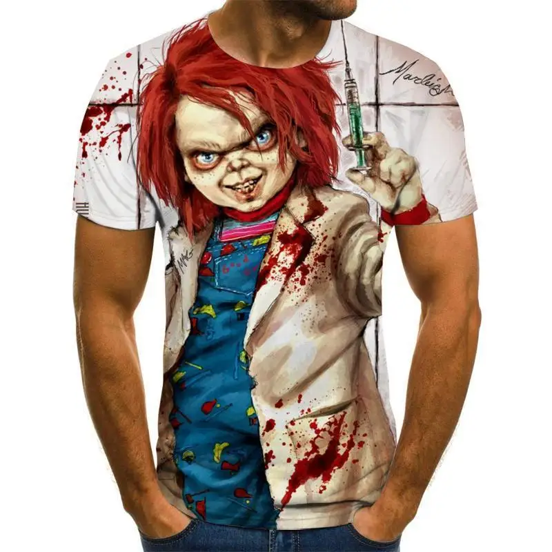 2020 Mens Horror T Shirts Fashion New Summer Men'S Short Sleeve T -Shirt Casual 3d Zombie Print Rock For Man Full Printed