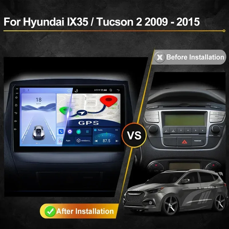 Фото Автомагнитола Android для Hyundai IX35 Tucson 2 2009-2015, автомобильный мультимедийный плеер, навигация GPS, Carplay, экран, автомагнитола №2