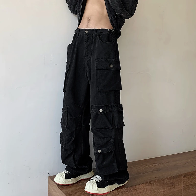 

Брюки-карго мужские льняные, широкие штаны в Корейском стиле, хлопковые уличные штаны оверсайз, повседневная одежда, спортивные, A34, весна