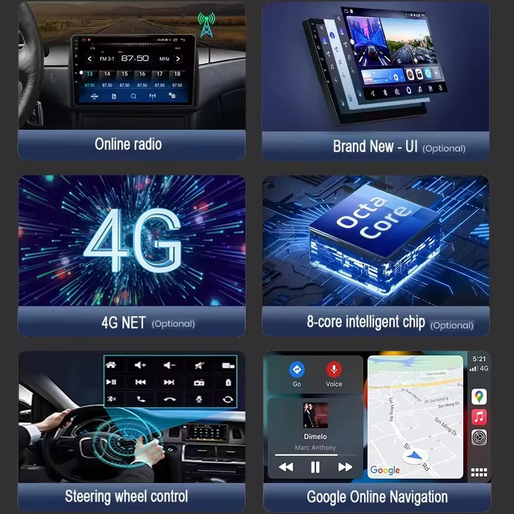 Фото Радиоплеер Android Carplay для Chevrolet Silverado Impala GMC Yukon Acadia Sierra Navigation GPS 5G Wi-Fi Video без 2DIN DVD Sup №2