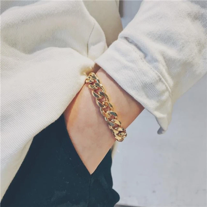

New Cuban Hiphop Men Hiphop Gold Bracelet Hipster Hiphop Dance Gold Bracelet Accessories Mens Bracelet