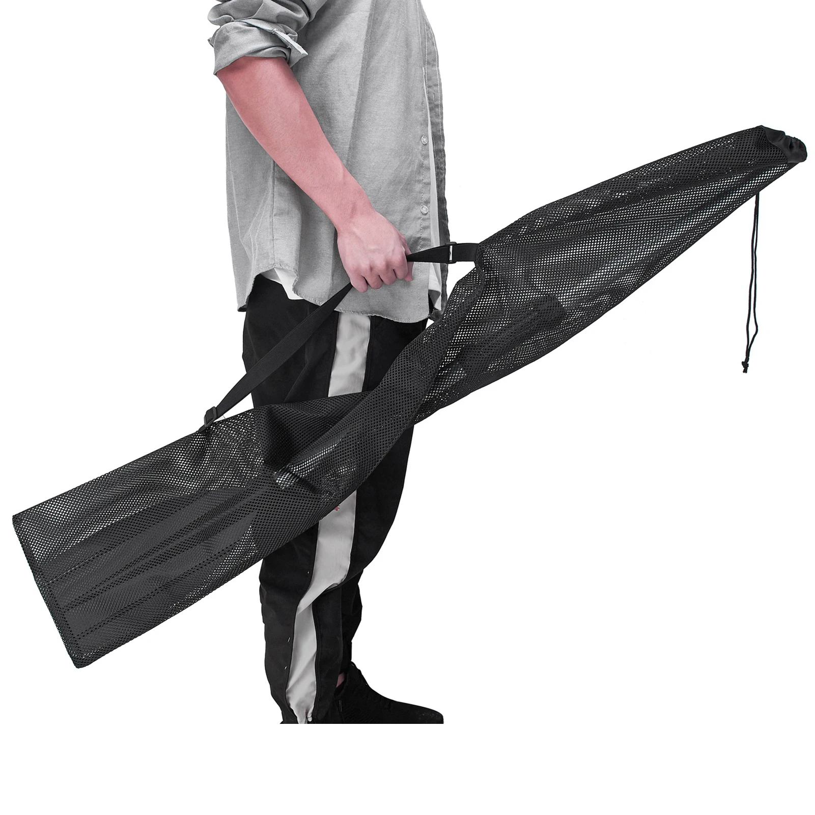 

Canoe Paddle Bag Drawstring Mesh Storage Bags For Canoe Surfing Kayak Boating Paddles Adjustable Strap Equipped Paddle Shoulder