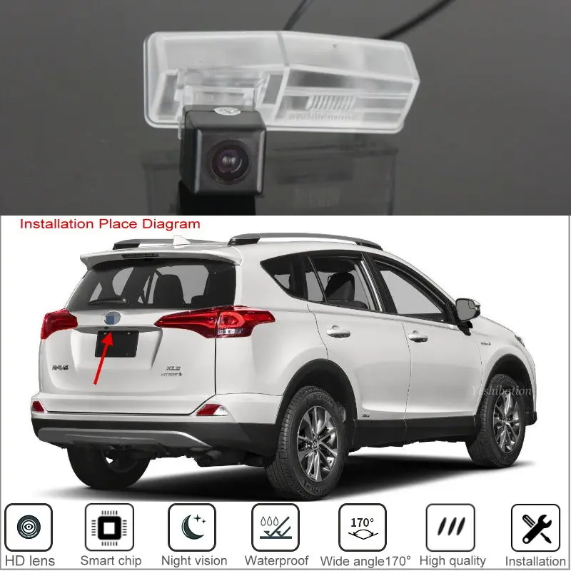 Фото Автомобильная камера заднего вида для Toyota rav4 RAV 4 2013 2014 2015 2016 2017 2018 2019 для парковки HD ночного видения №1