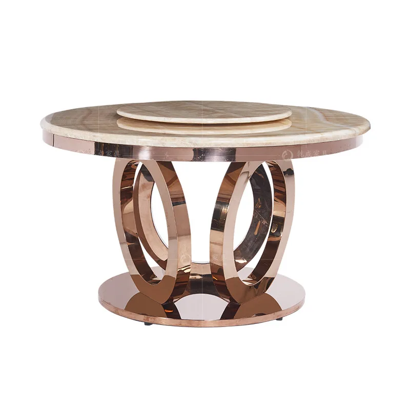 Роскошный мраморный обеденный стол и стул домашний из нержавеющей стали мебель