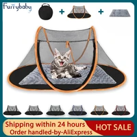 pet tent house cat bed portable teepee thick cushion available for dog puppy outdoor indoor portable pet dog tent supplies