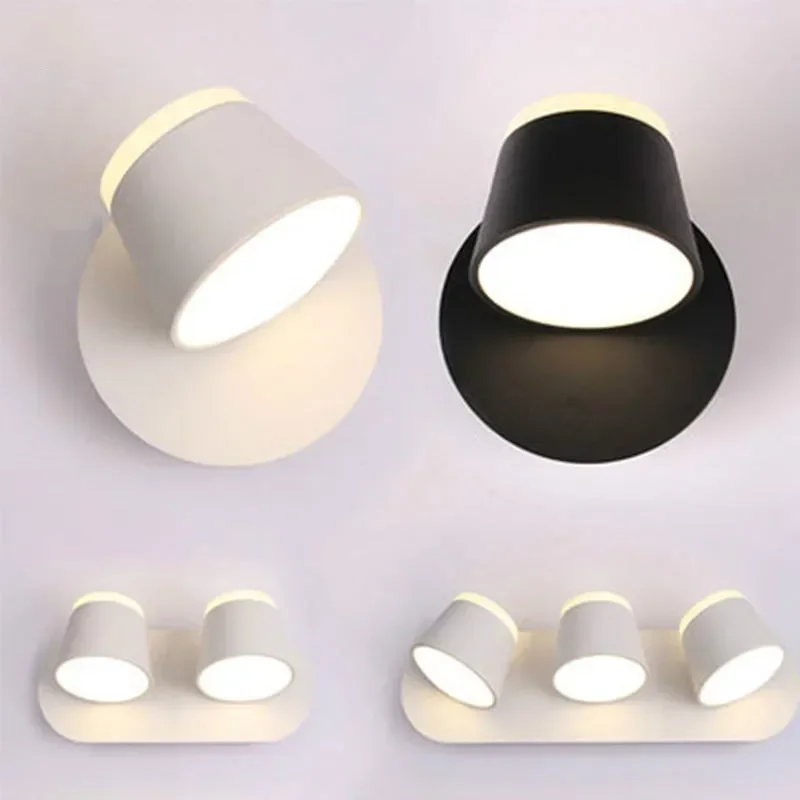 

Indoor Wall Light 360 Degrees Adjustable LED Lamp Aisle Wall Sconce Living Room Hotel Bedroom Lights