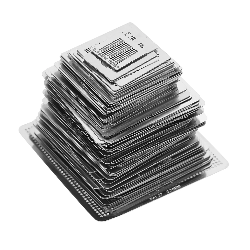 

130pcs BGA Universal Reballing Rework Net Stencils Steel Template Mesh Directly Heat Set Kit bga bga bga bga bga bga
