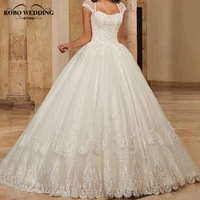 scoop illusion wedding dresses cap sleeve detachable applique beading bridal dress ball gown beading princess women bridal dress