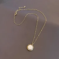 korean fashion natural pearl pendant short necklace gothic girl sexy collarbone chain for women 2022 new jewelry collar hombre
